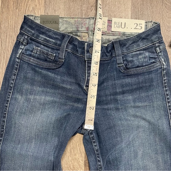 BLEULAB Reversible 2in1 Boot Cut Jeans Dark Blue and Floral Print Size 25 - Picture 8 of 12